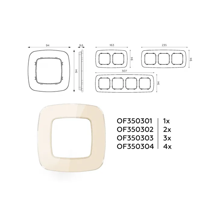 Рамка OMEGA Radian (Бежевый Стекло закаленное натуральное) 2-ая OF350302 от ImperiumLoft
