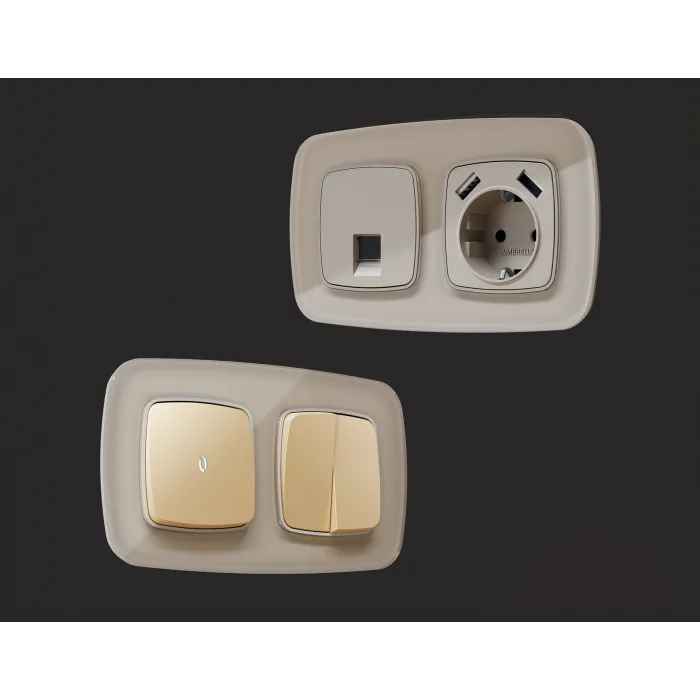 Рамка OMEGA Radian (Серо-бежевый Стекло закаленное натуральное) 3-ая OF350603 от ImperiumLoft