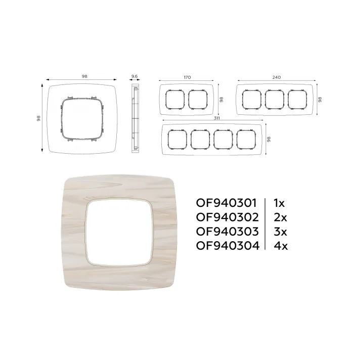 Рамка OMEGA Opera (Бежевый мрамор) 4-ая OF940304 от ImperiumLoft