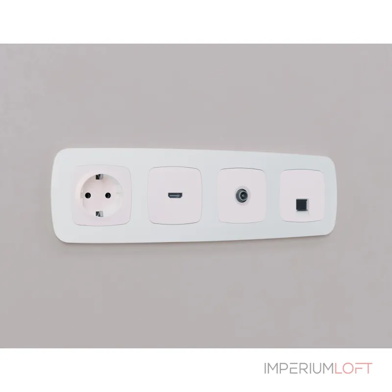 Лицевая панель для компьютерной/телефонной розетки RJ-45/RJ-11 Ambrella Volt OMEGA OP2120