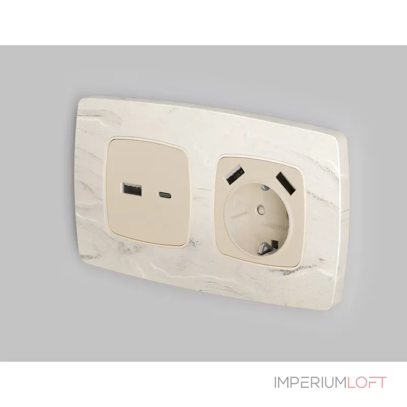 Лицевая панель для электрической розетки с/з со шторками 2USB A+A Ambrella Volt OMEGA OP3290 Лицевая панель для электрической розетки с/з со шторками 2USB A+A Ambrella Volt OMEGA OP3290