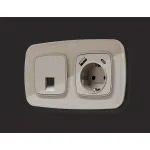 Лицевая панель для электрической розетки с/з со шторками 2USB A+C Ambrella Volt OMEGA OP3700