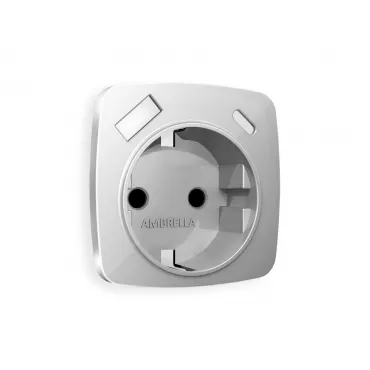 Лицевая панель для электрической розетки с заземлением со шторками 2USB A+C Ambrella Volt OMEGA OP4100