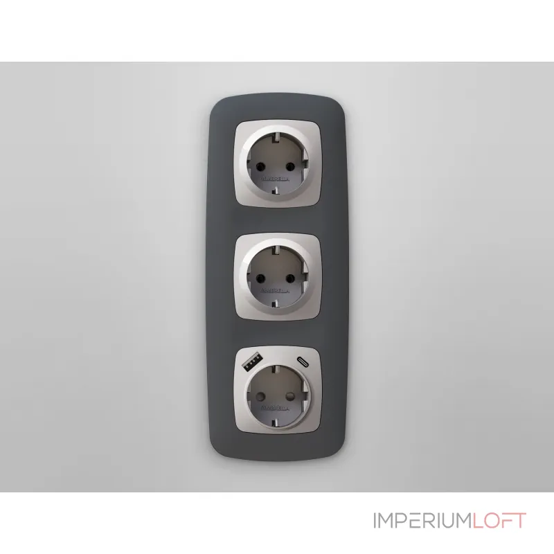 Лицевая панель для электрической розетки с заземлением со шторками 2USB A+C Ambrella Volt OMEGA OP4100 Лицевая панель для электрической розетки с заземлением со шторками 2USB A+C Ambrella Volt OMEGA OP4100