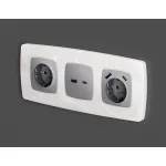 Лицевая панель для электрической розетки с заземлением со шторками 2USB A+C Ambrella Volt OMEGA OP5100