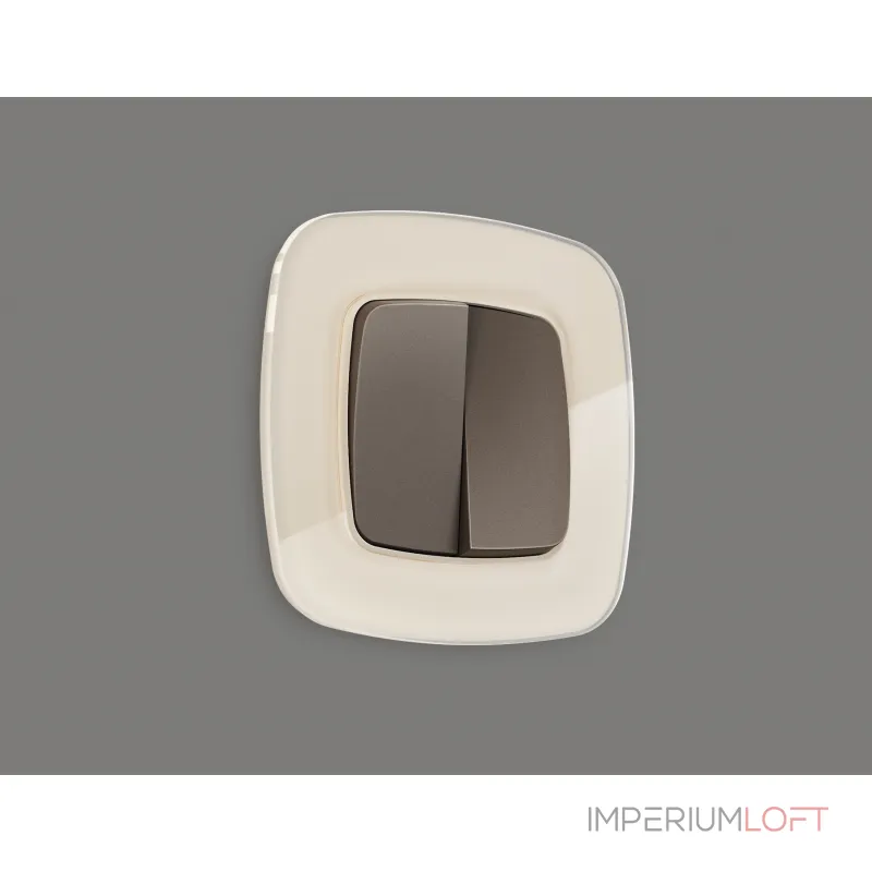 Лицевая панель OMEGA (Темная бронза матовый) для 2-клавишных выключателей QUANT OP6330 от ImperiumLoft