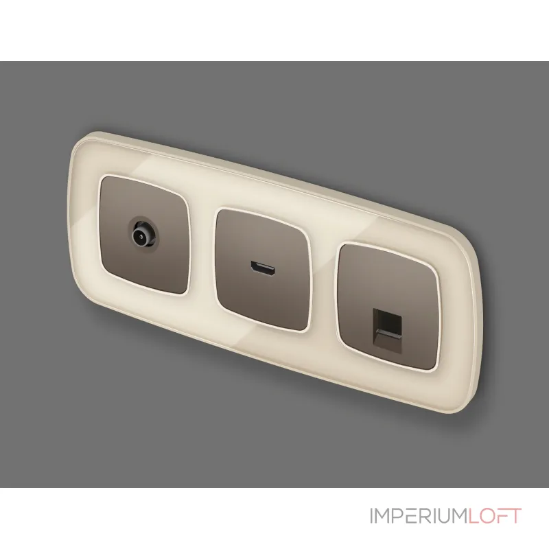 Лицевая панель для компьютерной/телефонной розетки RJ-45/RJ-11 Ambrella Volt OMEGA OP6420