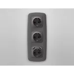 Лицевая панель OMEGA (Антрацит серый) для электрической розетки с заземлением QUANT OP6560 от ImperiumLoft