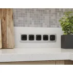 Лицевая панель для электрической розетки с заземлением со шторками 2USB A+A Ambrella Volt OMEGA OP8090