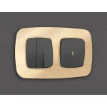 Лицевая панель OMEGA (Графит Мягкое касание) для 3-клавишных выключателей QUANT OP9050 от ImperiumLoft