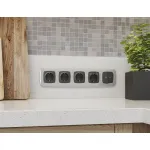 Лицевая панель для электрической розетки с заземлением со шторками 2USB A+A Ambrella Volt OMEGA OP9090