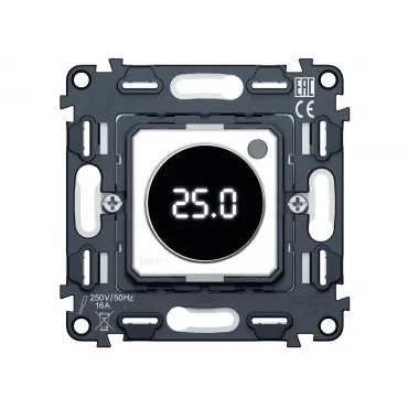 Механизм терморегулятора с цифровым дисплеем с подсветкой и датчиком для теплого пола 16A-250V Volt QUANT VM1385