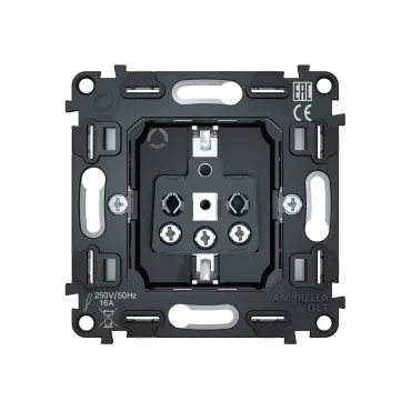 Механизм электрической розетки 16A-250V 2P+E с заземлением на винтовых зажимах Ambrella Volt VM VM141