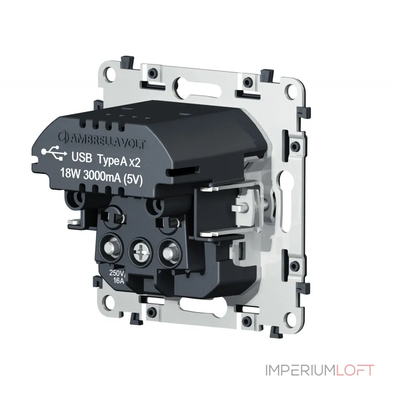Механизм электрической розетки 2USB С+C 20W (быстрая зарядка) с/з на винтовых зажимах 16A-250V Volt QUANT VM165 от ImperiumLoft Механизм электрической розетки 2USB С+C 20W (быстрая зарядка) с/з на винтовых зажимах 16A-250V Volt QUANT VM165 от ImperiumLoft