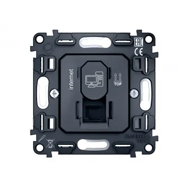 Механизм компьютерной розетки RJ-45 (8P8C) CAT6 1000 Base-T с автоматической защитной шторкой Ambrella Volt VM VM188