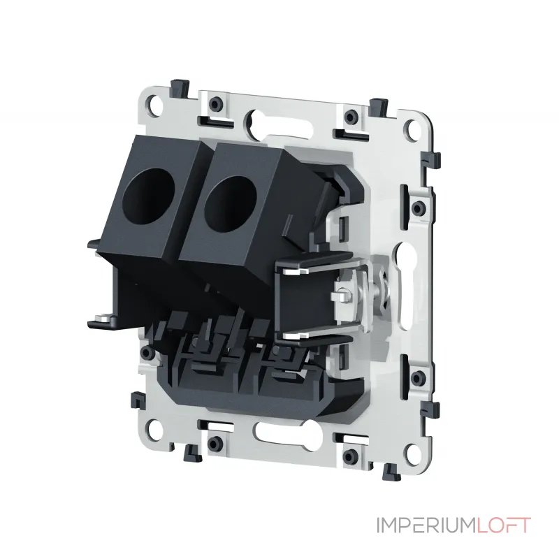 Механизм компьютерной двойной розетки RJ-45 (8P8C) CAT6 с автоматической защитной шторкой Volt QUANT VM189 от ImperiumLoft Механизм компьютерной двойной розетки RJ-45 (8P8C) CAT6 с автоматической защитной шторкой Volt QUANT VM189 от ImperiumLoft