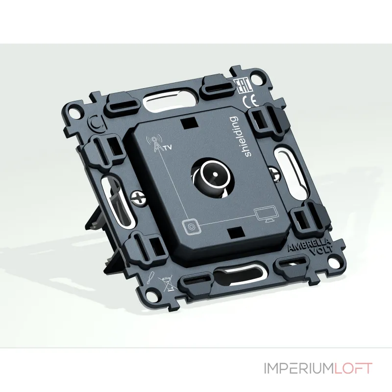 Механизм TV розетки оконечной экранированной 5-1000MHz 3dB Volt QUANT VM199 от ImperiumLoft