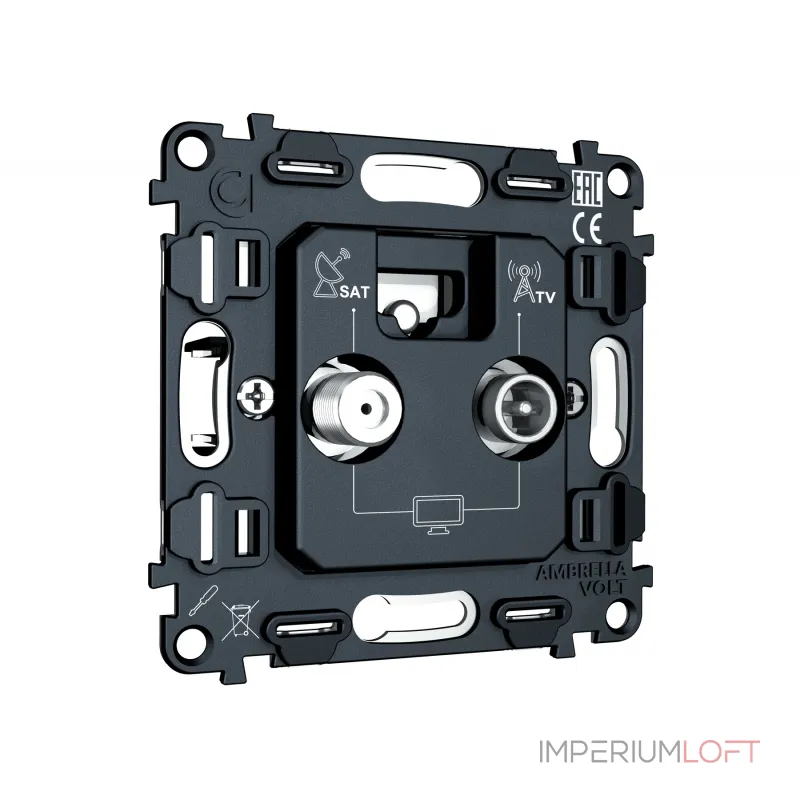 Механизм розетки TV оконечной + SAT 5-862MHz 3.5dB/950-2150MHz 3.5dB Volt QUANT VM217 от ImperiumLoft Механизм розетки TV оконечной + SAT 5-862MHz 3.5dB/950-2150MHz 3.5dB Volt QUANT VM217 от ImperiumLoft