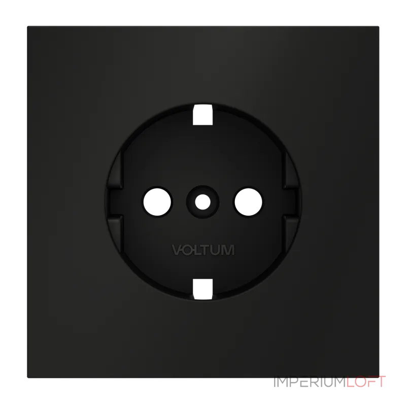 Накладка для розетки с заземлением S70 (черный матовый) Voltum VLS000608