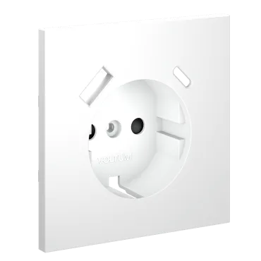 Накладка для розетки с заземлением и защитными шторками с USB A+C S70 (белый матовый) Voltum VLS001002