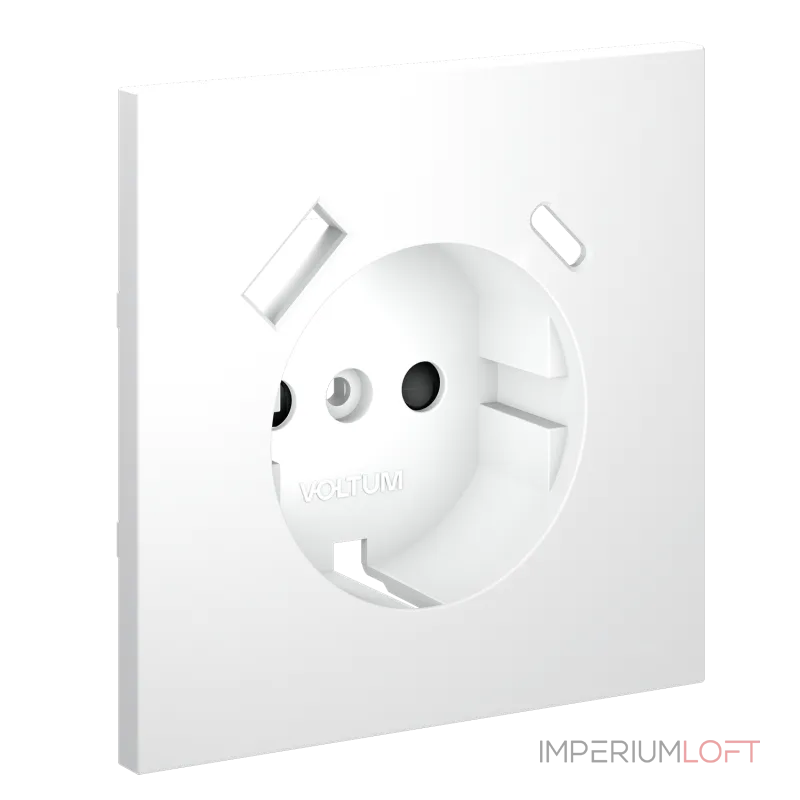 Накладка для розетки с заземлением и защитными шторками с USB A+C S70 (белый матовый) Voltum VLS001002