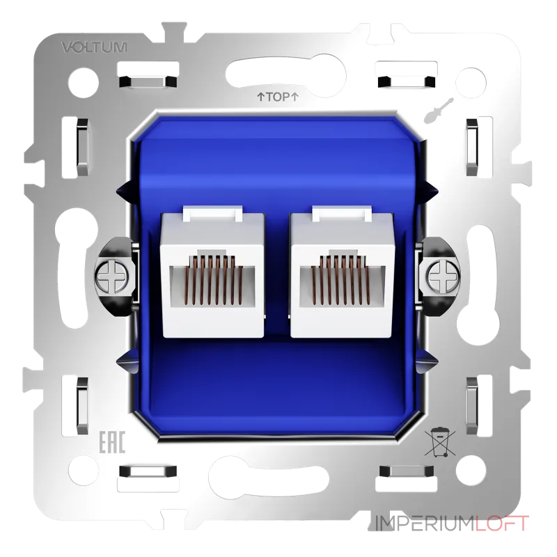 Механизм розетки компьютерной двойной RJ45+RJ45 кат.6 S70 Voltum VLS0602M