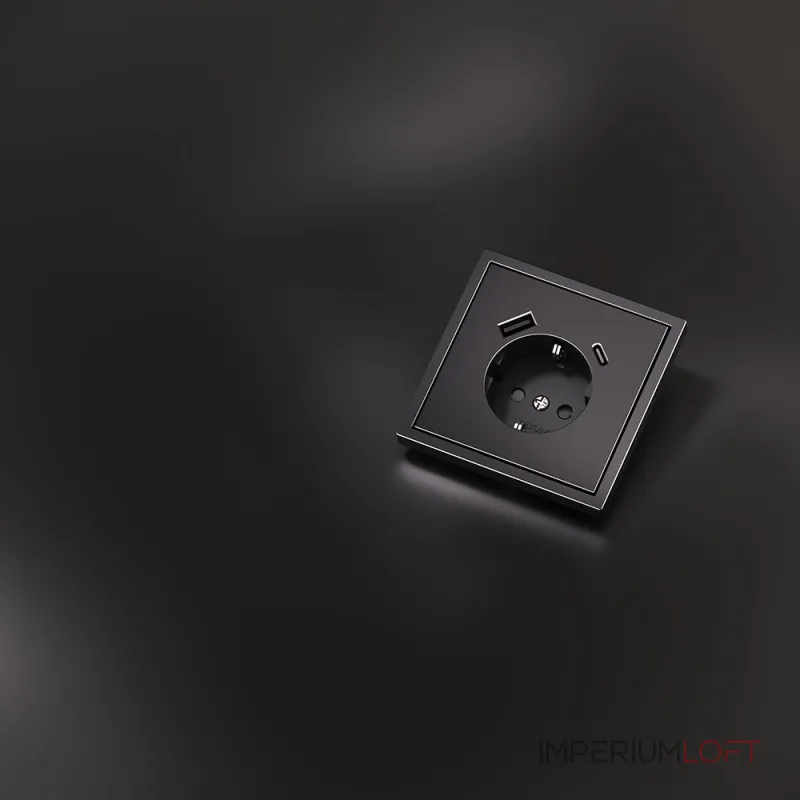 Накладка для розетки с заземлением и защитными шторками с USB A+C S70 (антрацит) Voltum VLSM001012 Накладка для розетки с заземлением и защитными шторками с USB A+C S70 (антрацит) Voltum VLSM001012
