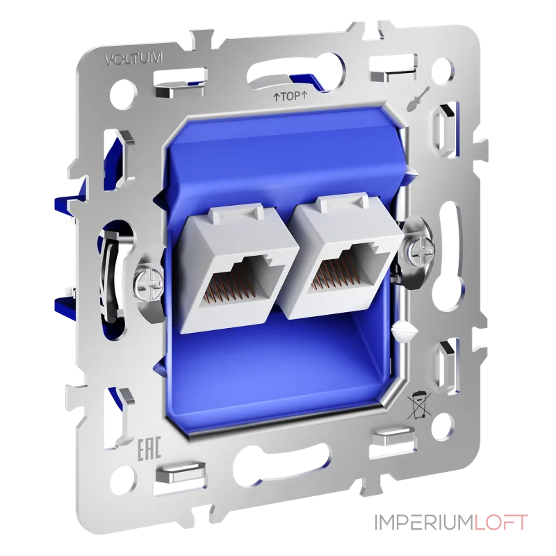 Механизм розетки компьютерной двойной RJ45+RJ45 кат.6 S70 Voltum VLS0602M