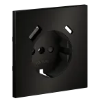 Накладка для розетки с заземлением и защитными шторками с USB A+C S70 (антрацит) Voltum VLSM001012