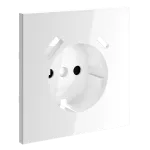 Накладка для розетки с заземлением и защитными шторками с USB A+C S70 (белый глянцевый) Voltum VLS001001
