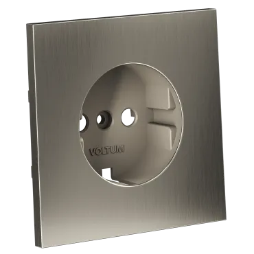 Накладка для розетки с заземлением S70 (никель) Voltum VLSM000611