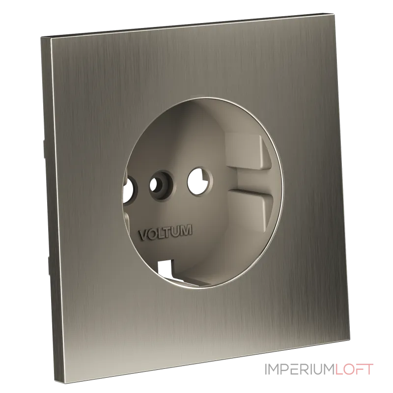 Накладка для розетки с заземлением S70 (никель) Voltum VLSM000611