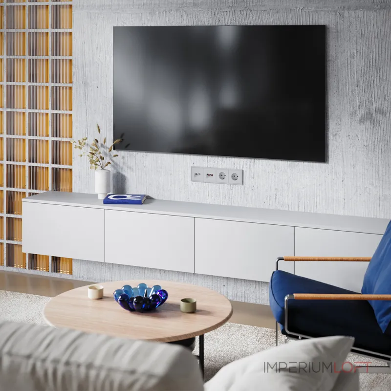 Накладка для розетки TV+RJ45 кат. 6 S70 (серый) Voltum VLS002716