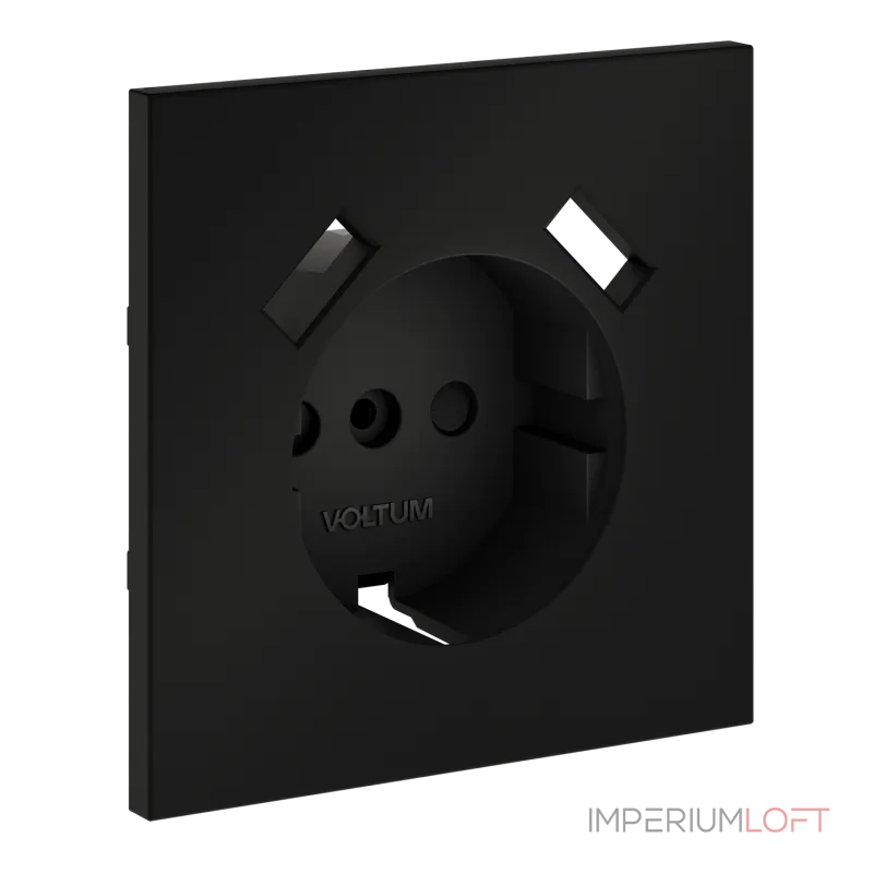Накладка для розетки с заземлением и защитными шторками с USB A+A S70 (черный матовый) Voltum VLS000908 Накладка для розетки с заземлением и защитными шторками с USB A+A S70 (черный матовый) Voltum VLS000908