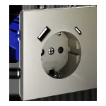 Розетка встраиваемая Voltum S70 с заземлением и защитными шторками 16А с USB A+С VLS040504 от ImperiumLoft