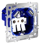 Механизм розетки с заземлением и защитными шторками 16А с USB A+A S70 Voltum VLS0404M