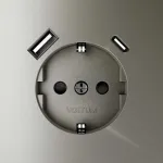 Розетка встраиваемая Voltum S70 с заземлением и защитными шторками 16А с USB A+С VLS040504 от ImperiumLoft