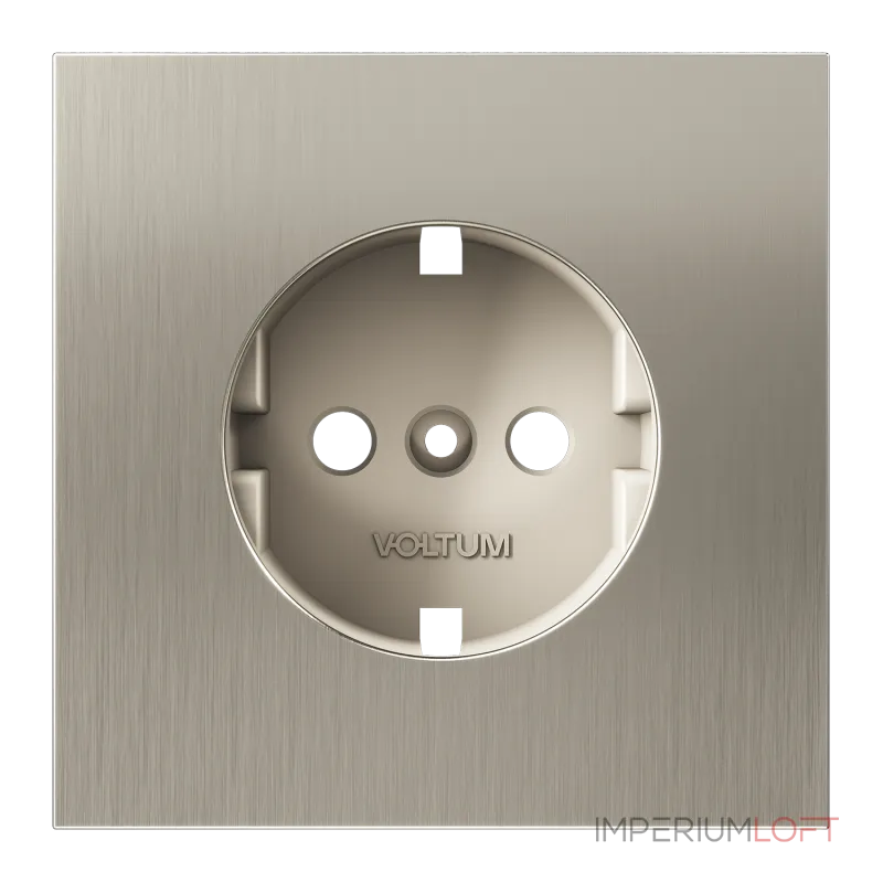Накладка для розетки с заземлением S70 (никель) Voltum VLSM000611