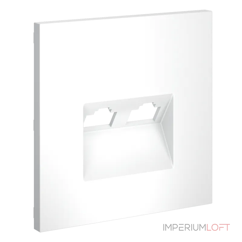 Накладка для розетки компьютерной двойной RJ45+RJ45 кат.6 S70 (белый матовый) Voltum VLS001402