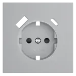 Накладка для розетки с заземлением и защитными шторками с USB A+C S70 (серый) Voltum VLS001016