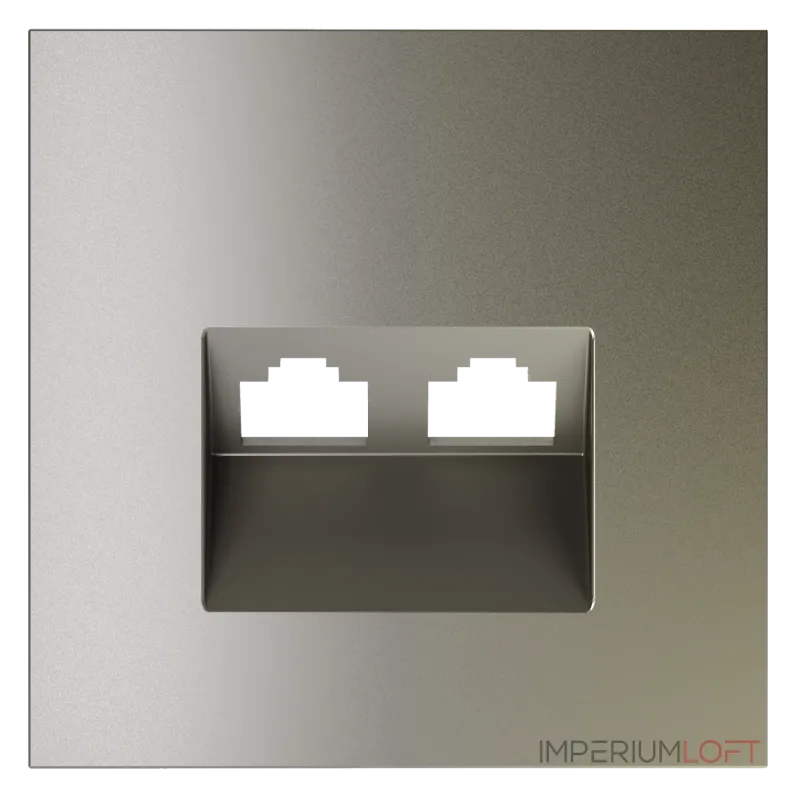 Накладка для розетки компьютерной двойной RJ45+RJ45 кат.6 S70 (шелк) Voltum VLS001404