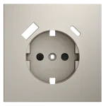 Накладка для розетки с заземлением и защитными шторками с USB A+C S70 (кашемир) Voltum VLS001003
