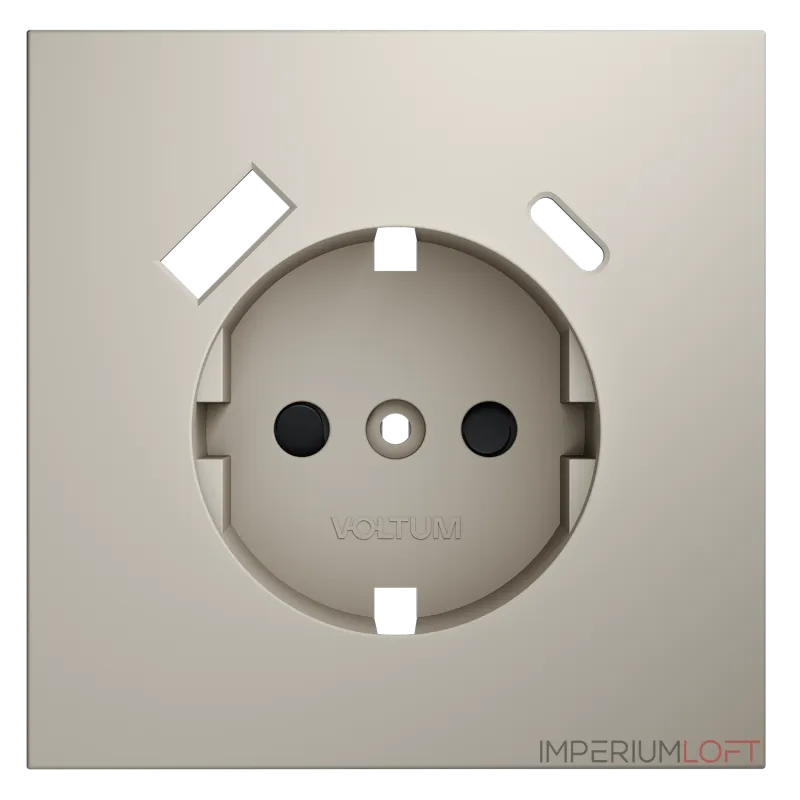 Накладка для розетки с заземлением и защитными шторками с USB A+C S70 (кашемир) Voltum VLS001003