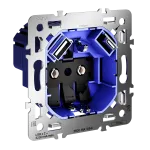 Механизм розетки с заземлением и защитными шторками 16А с USB A+C S70 Voltum VLS0405M