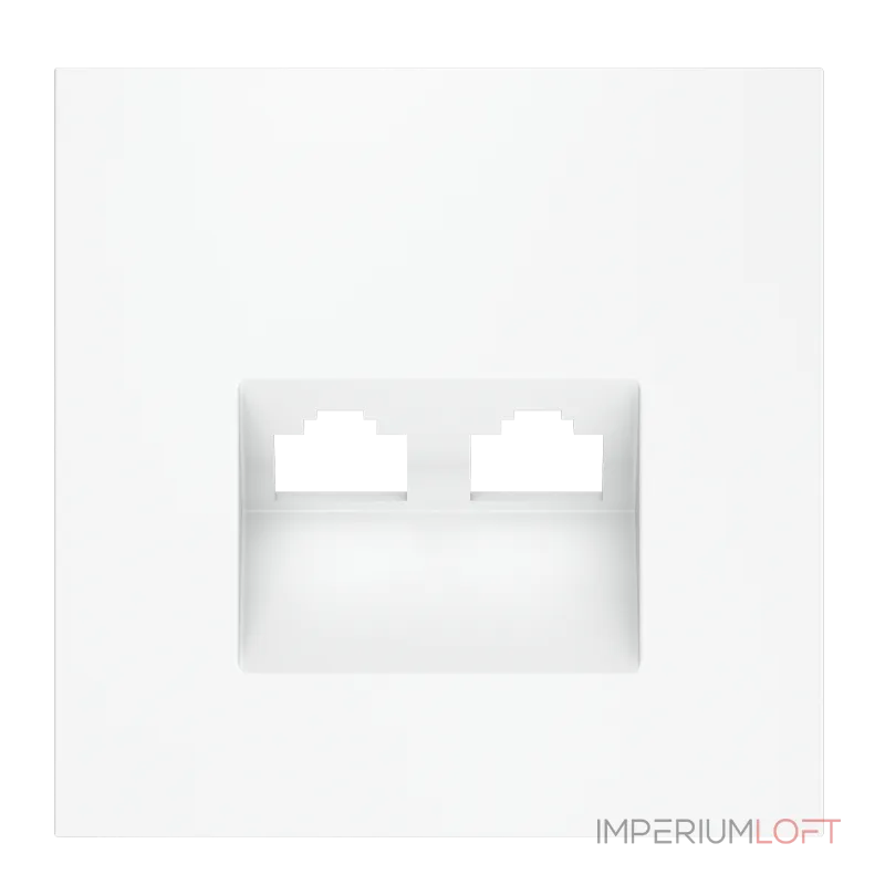 Накладка для розетки компьютерной двойной RJ45+RJ45 кат.6 S70 (белый матовый) Voltum VLS001402