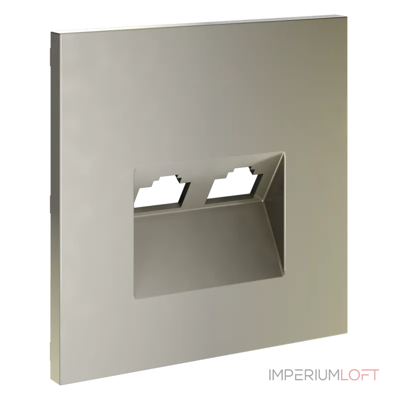 Накладка для розетки компьютерной двойной RJ45+RJ45 кат.6 S70 (шелк) Voltum VLS001404