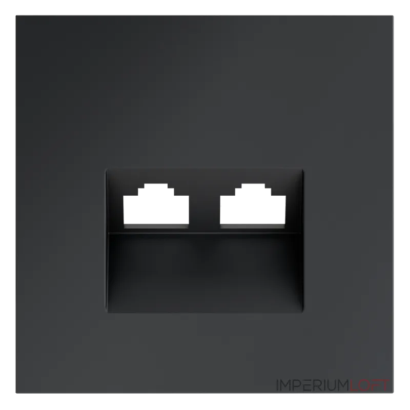 Накладка для розетки компьютерной двойной RJ45+RJ45 кат.6 S70 (графит) Voltum VLS001407