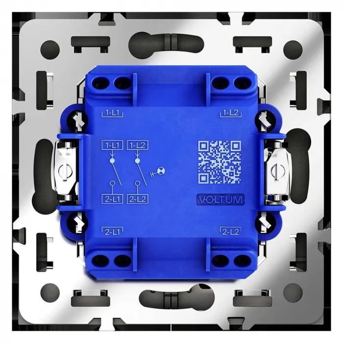 Выключатель встраиваемый Voltum S70 двухклавишный с подсветкой 10А VLS020207 от ImperiumLoft