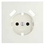 Накладка для розетки с заземлением и защитными шторками с USB A+A S70 (хлопок) Voltum VLS000913
