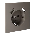 Накладка для розетки с заземлением и защитными шторками с USB A+A S70 (капучино) Voltum VLS000914